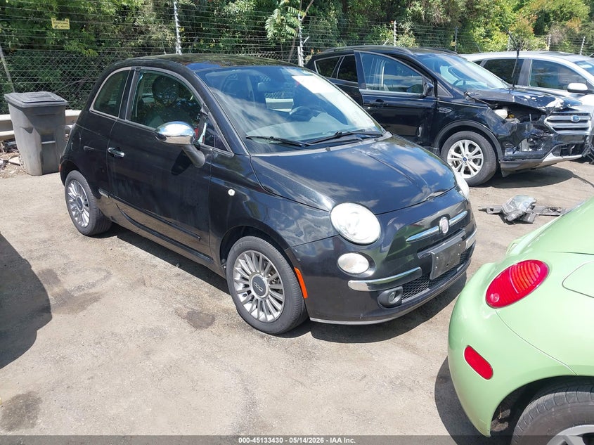 2013 Fiat 500 VIN 3C3CFFCR5DT573885 IAAI salvage auction — NORMAL WEAR, Clear (North Carolina), sold $300 on 2026-07-09 (photo 1)