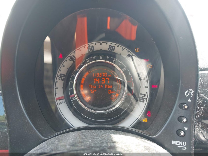 2013 Fiat 500 VIN 3C3CFFCR5DT573885 IAAI salvage auction — NORMAL WEAR, Clear (North Carolina), sold $300 on 2026-07-09 (photo 7)
