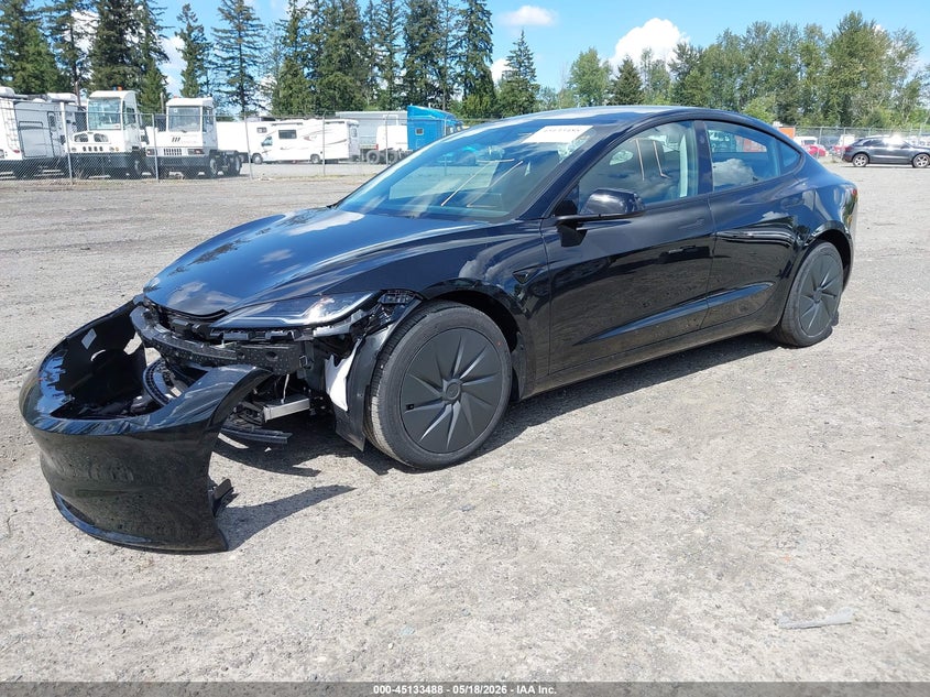 2026 Tesla Model 3 VIN 5YJ3E1EA6TF168477 IAAI salvage auction — RIGHT FRONT, Bill Of Sale (Washington), sold $13,800 on 2026-07-31 (photo 2)