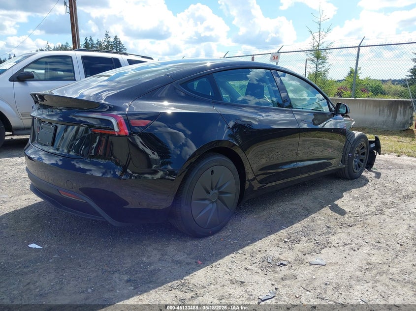 2026 Tesla Model 3 VIN 5YJ3E1EA6TF168477 IAAI salvage auction — RIGHT FRONT, Bill Of Sale (Washington), sold $13,800 on 2026-07-31 (photo 4)