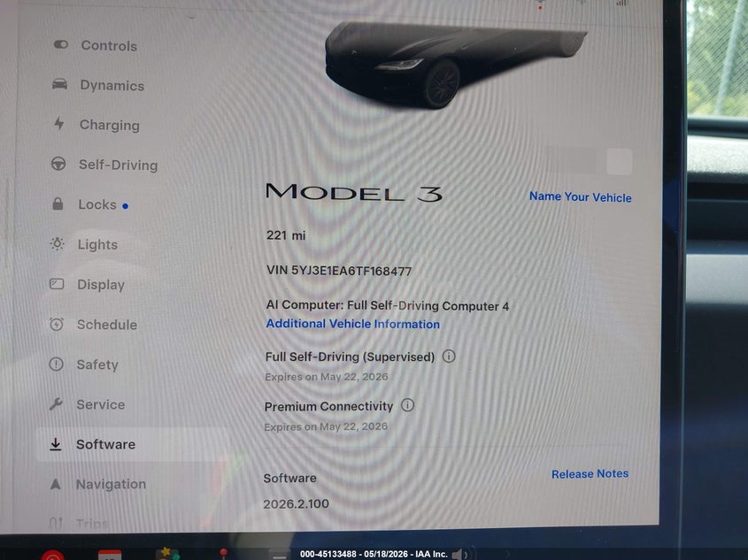 2026 Tesla Model 3 VIN 5YJ3E1EA6TF168477 IAAI salvage auction — RIGHT FRONT, Bill Of Sale (Washington), sold $13,800 on 2026-07-31 (photo 7)
