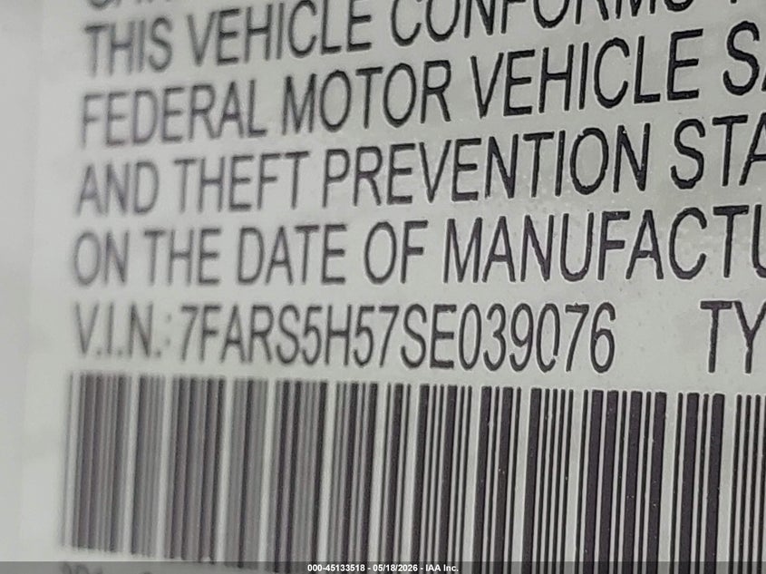 2025 Honda Cr-v VIN 7FARS5H57SE039076 IAAI salvage auction — FRONT END, Salvage (Texas), sold $7,200 on 2026-07-24 (photo 9)
