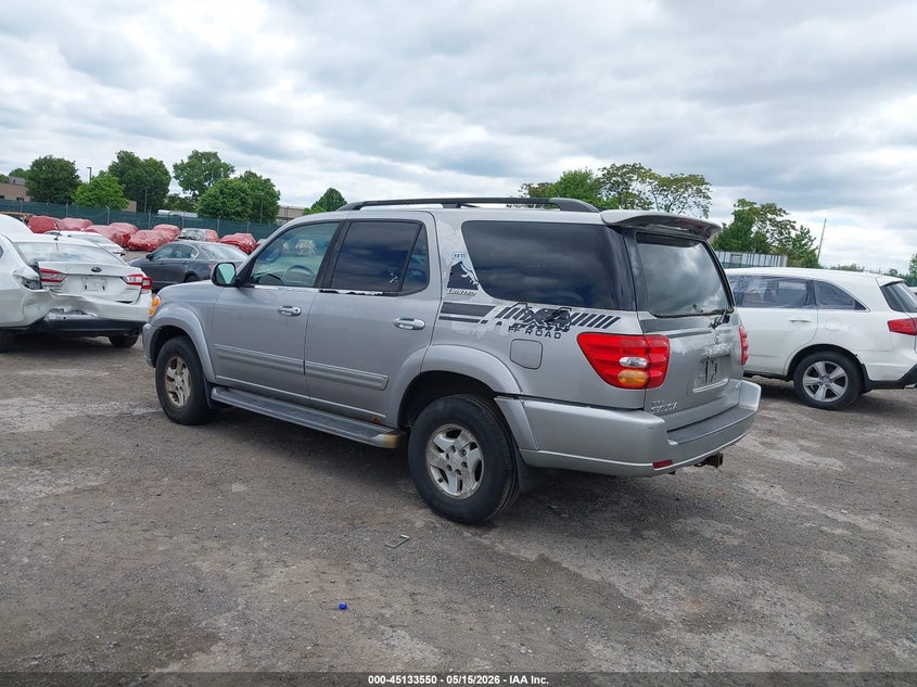 2001 Toyota Sequoia VIN 5TDBT48A91S009122 IAAI salvage auction — NORMAL WEAR, Salvage (Texas), sold $625 on 2026-07-24 (photo 3)
