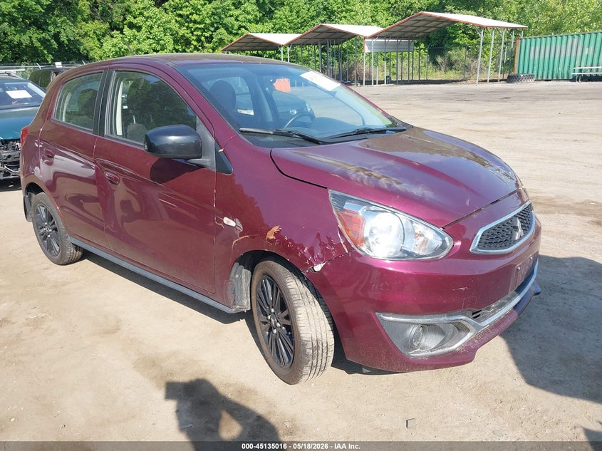 2019 Mitsubishi Mirage VIN ML32A5HJ0KH008865 IAAI salvage auction — LEFT & RIGHT, Salvage - Greater Than 75% (Maryland), sold $1,000 on 2026-07-28 (photo 1)