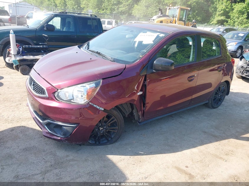 2019 Mitsubishi Mirage VIN ML32A5HJ0KH008865 IAAI salvage auction — LEFT & RIGHT, Salvage - Greater Than 75% (Maryland), sold $1,000 on 2026-07-28 (photo 2)