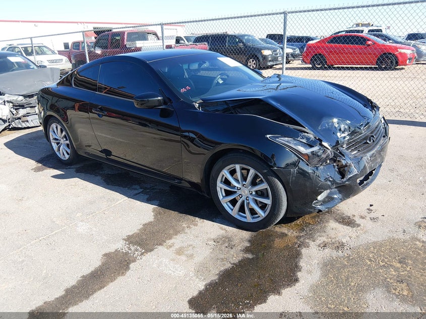 2013 Infiniti G VIN JN1CV6EK1DM922662 IAAI salvage auction — FRONT END, Original (Texas), sold $425 on 2026-07-15 (photo 1)