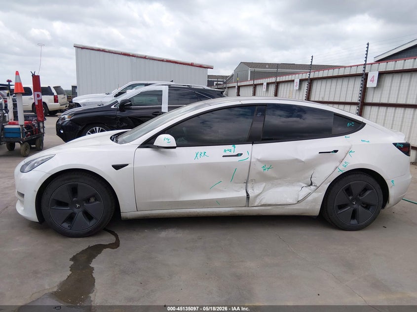 2022 Tesla Model 3 VIN 5YJ3E1EB4NF121671 IAAI salvage auction — LEFT SIDE, Original (Texas), sold $12,900 on 2026-07-14 (photo 6)