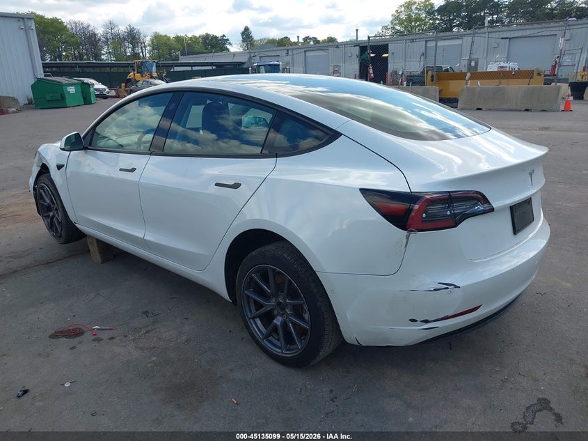 2022 Tesla Model 3 VIN 5YJ3E1EA0NF112697 IAAI salvage auction — LEFT FRONT, Mv-907A (New York), sold $6,650 on 2026-07-14 (photo 3)