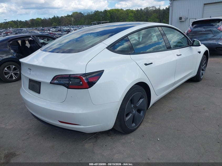 2022 Tesla Model 3 VIN 5YJ3E1EA0NF112697 IAAI salvage auction — LEFT FRONT, Mv-907A (New York), sold $6,650 on 2026-07-14 (photo 4)