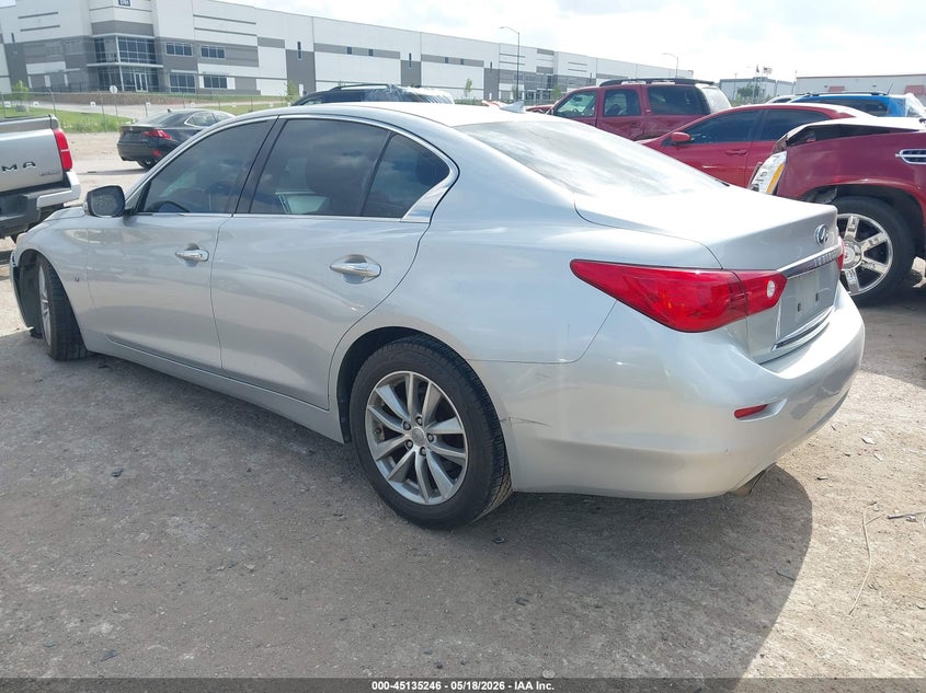 2014 Infiniti Q50 VIN JN1BV7AP9EM671555 IAAI salvage auction — FRONT END, Salvage (Texas), sold $2,825 on 2026-07-14 (photo 3)