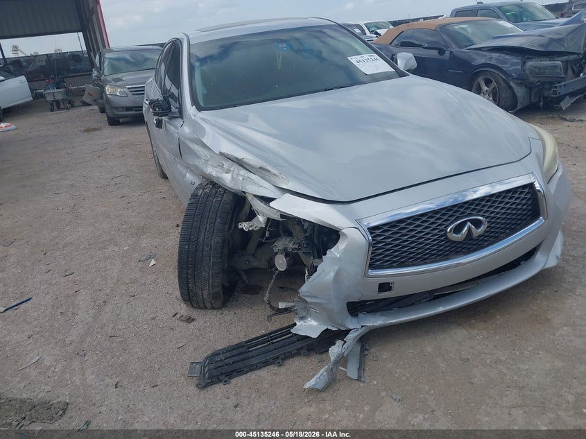 2014 Infiniti Q50 VIN JN1BV7AP9EM671555 IAAI salvage auction — FRONT END, Salvage (Texas), sold $2,825 on 2026-07-14 (photo 6)