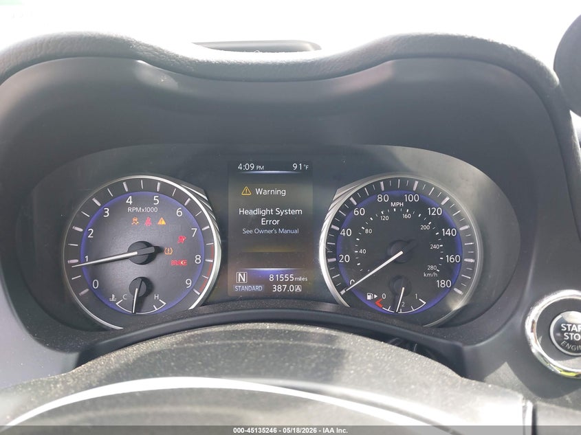 2014 Infiniti Q50 VIN JN1BV7AP9EM671555 IAAI salvage auction — FRONT END, Salvage (Texas), sold $2,825 on 2026-07-14 (photo 7)
