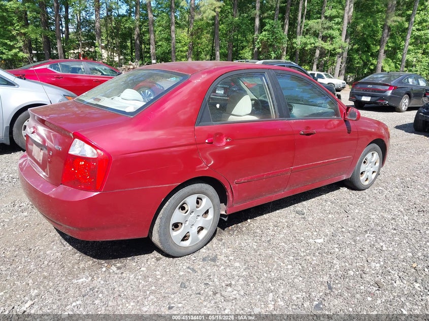 2006 Kia Spectra VIN KNAFE121665301582 IAAI salvage auction — NORMAL WEAR, Salvage (Texas), sold $200 on 2026-07-21 (photo 4)
