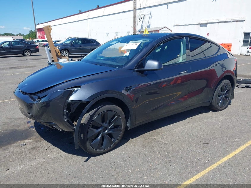 2025 Tesla Model y VIN 7SAYGDEE2SA355525 IAAI salvage auction — FRONT & REAR, Salvage Title, sold $13,350 on 2026-07-23 (photo 2)
