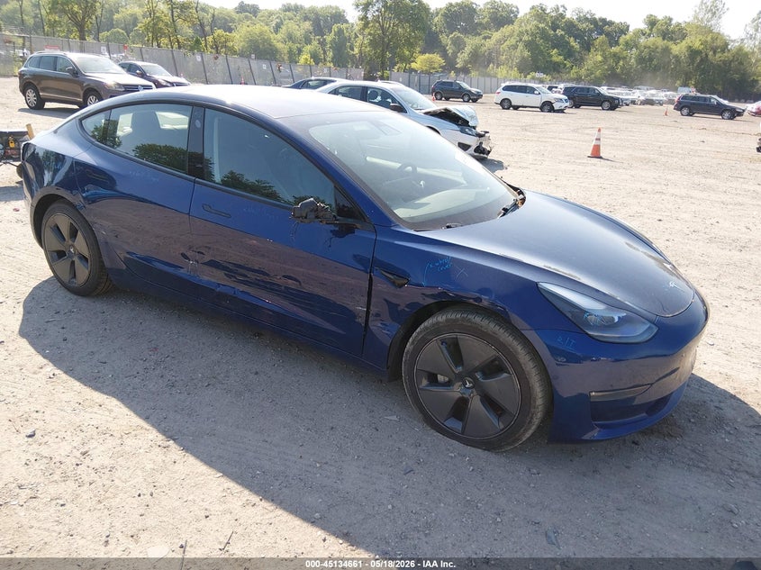 2022 Tesla Model 3 VIN 5YJ3E1EBXNF106074 IAAI salvage auction — RIGHT SIDE, Salvage (Idaho), sold $10,825 on 2026-07-07 (photo 1)