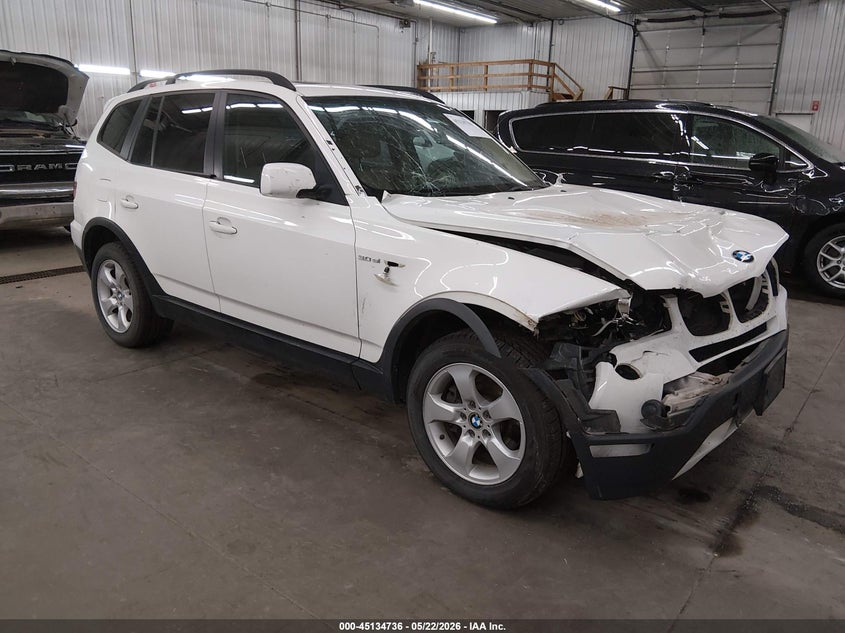 2008 BMW X3 VIN WBXPC93448WJ07704 IAAI salvage auction — FRONT END, Prior Salvage (Minnesota), sold $275 on 2026-07-21 (photo 1)