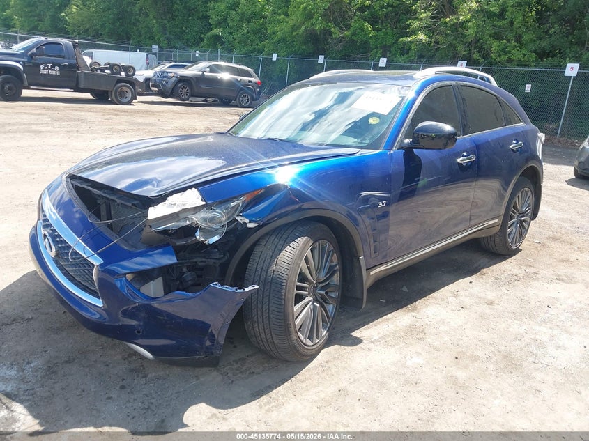 2017 Infiniti Qx70 VIN JN8CS1MU8HM143152 IAAI salvage auction — LEFT FRONT, Salvage - Greater Than 75% (Maryland), sold $125 on 2026-07-28 (photo 2)