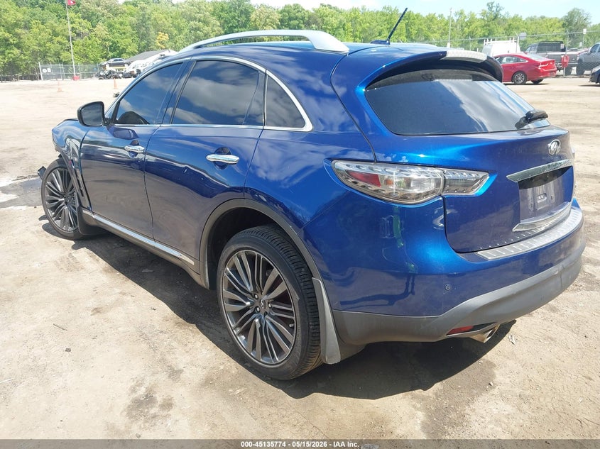2017 Infiniti Qx70 VIN JN8CS1MU8HM143152 IAAI salvage auction — LEFT FRONT, Salvage - Greater Than 75% (Maryland), sold $125 on 2026-07-28 (photo 3)