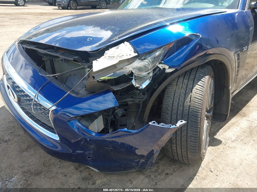 2017 Infiniti Qx70 VIN JN8CS1MU8HM143152 IAAI salvage auction — LEFT FRONT, Salvage - Greater Than 75% (Maryland), sold $125 on 2026-07-28 (photo 6)