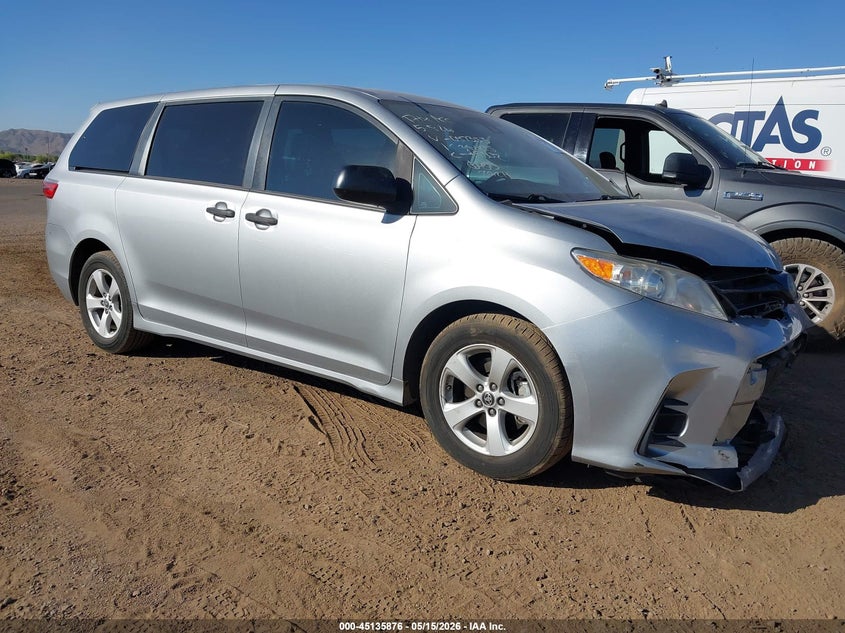 2020 Toyota Sienna VIN 5TDZZ3DC2LS057353 IAAI salvage auction — FRONT END, Salvage (Arizona), sold $6,500 on 2026-07-28 (photo 1)