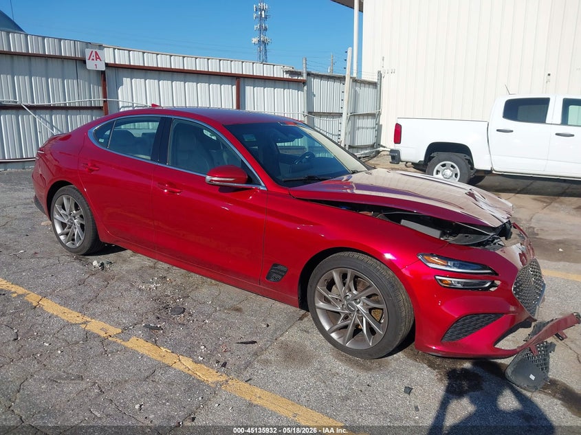 2022 Genesis G70 VIN KMTG34TA8NU093918 IAAI salvage auction — FRONT END, Salvage (Georgia), sold $3,850 on 2026-07-29 (photo 1)