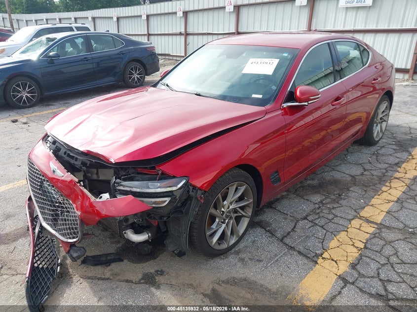 2022 Genesis G70 VIN KMTG34TA8NU093918 IAAI salvage auction — FRONT END, Salvage (Georgia), sold $3,850 on 2026-07-29 (photo 2)