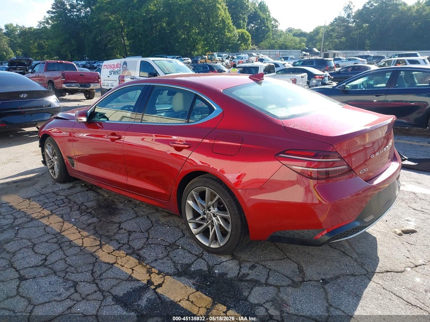 2022 Genesis G70 VIN KMTG34TA8NU093918 IAAI salvage auction — FRONT END, Salvage (Georgia), sold $3,850 on 2026-07-29 (photo 3)