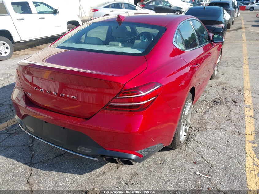 2022 Genesis G70 VIN KMTG34TA8NU093918 IAAI salvage auction — FRONT END, Salvage (Georgia), sold $3,850 on 2026-07-29 (photo 4)
