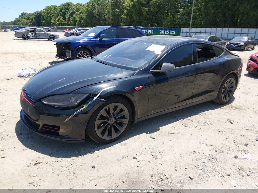2015 Tesla Model s VIN 5YJSA1E42FF109139 IAAI salvage auction — FRONT & REAR, Salvage (Georgia), sold $2,950 on 2026-07-16 (photo 2)