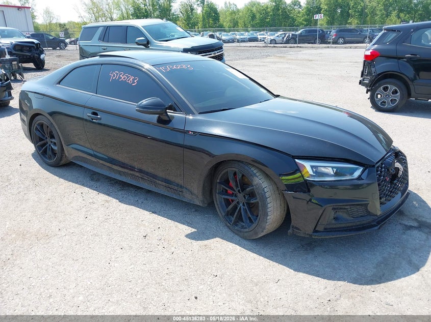 2018 Audi S5 VIN WAUR4AF51JA033828 IAAI salvage auction — FRONT END, Mv-907A (New York), sold $9,600 on 2026-07-17 (photo 1)