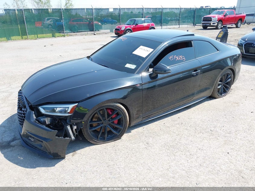2018 Audi S5 VIN WAUR4AF51JA033828 IAAI salvage auction — FRONT END, Mv-907A (New York), sold $9,600 on 2026-07-17 (photo 2)