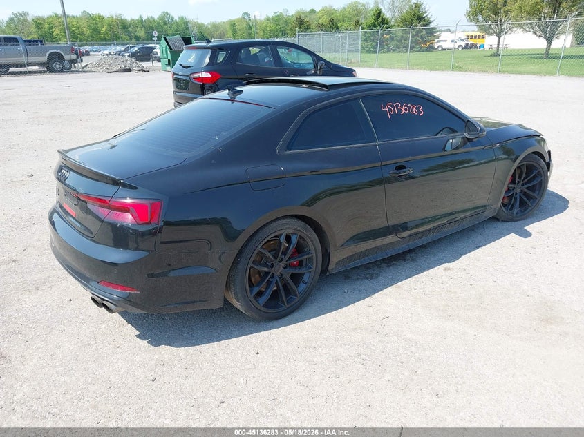 2018 Audi S5 VIN WAUR4AF51JA033828 IAAI salvage auction — FRONT END, Mv-907A (New York), sold $9,600 on 2026-07-17 (photo 4)