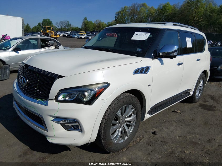 2016 Infiniti Qx80 VIN JN8AZ2NC8G9403095 IAAI salvage auction — FRONT END, Salvage (Pennsylvania), sold $3,850 on 2026-07-14 (photo 2)
