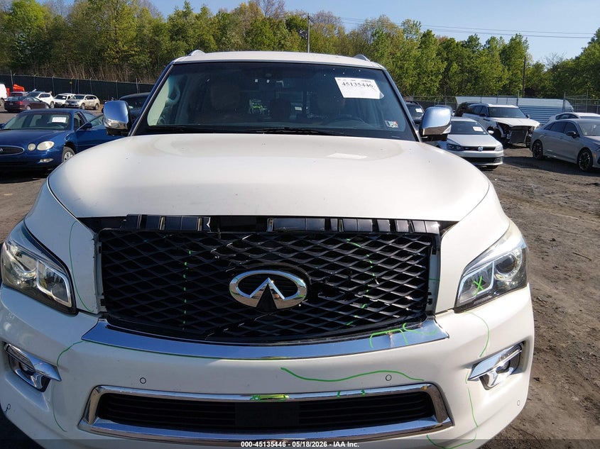 2016 Infiniti Qx80 VIN JN8AZ2NC8G9403095 IAAI salvage auction — FRONT END, Salvage (Pennsylvania), sold $3,850 on 2026-07-14 (photo 6)