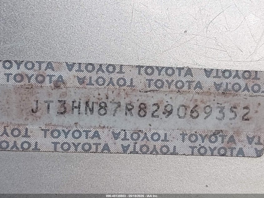 2002 Toyota 4runner VIN JT3HN87R829069352 IAAI salvage auction — NORMAL WEAR, Salvage (Texas), sold $25 on 2026-07-28 (photo 9)