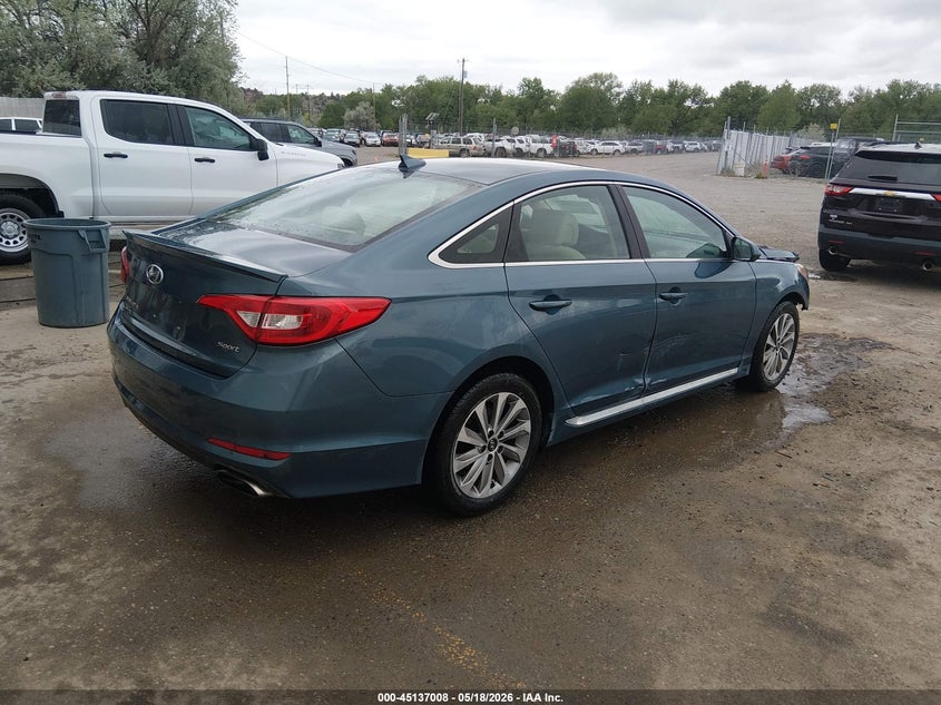 2017 Hyundai Sonata VIN 5NPE34AFXHH556984 IAAI salvage auction — FRONT END, Salvage (Montana), sold $350 on 2026-07-30 (photo 4)