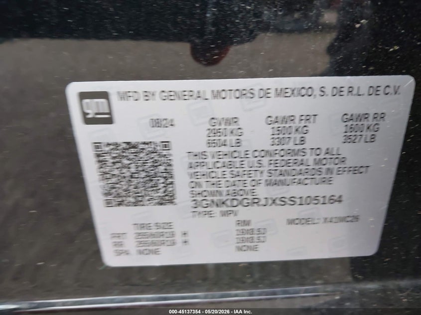 2025 Chevrolet Blazer ev VIN 3GNKDGRJXSS105164 IAAI salvage auction — FRONT END, Clear (Michigan), sold $7,600 on 2026-07-23 (photo 9)