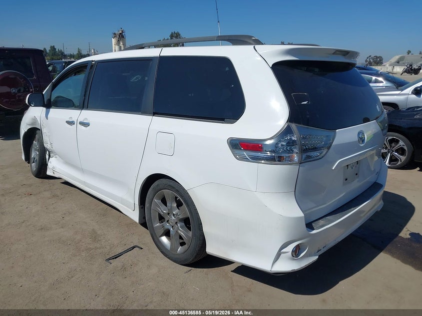 2014 Toyota Sienna VIN 5TDXK3DC5ES492608 IAAI salvage auction — LEFT FRONT, Salvage (California), sold $3,600 on 2026-07-08 (photo 3)