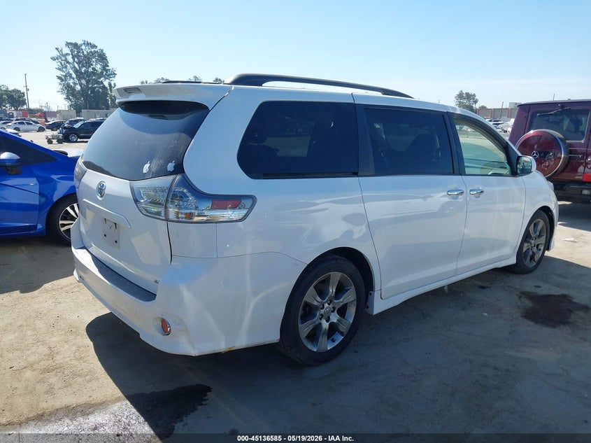 2014 Toyota Sienna VIN 5TDXK3DC5ES492608 IAAI salvage auction — LEFT FRONT, Salvage (California), sold $3,600 on 2026-07-08 (photo 4)