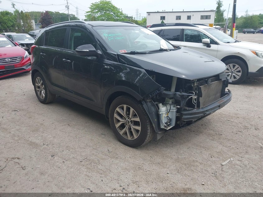 2015 Kia Sportage VIN KNDPBCAC2F7790730 IAAI salvage auction — FRONT END, Salvage Title, sold $1,600 on 2026-07-28 (photo 1)