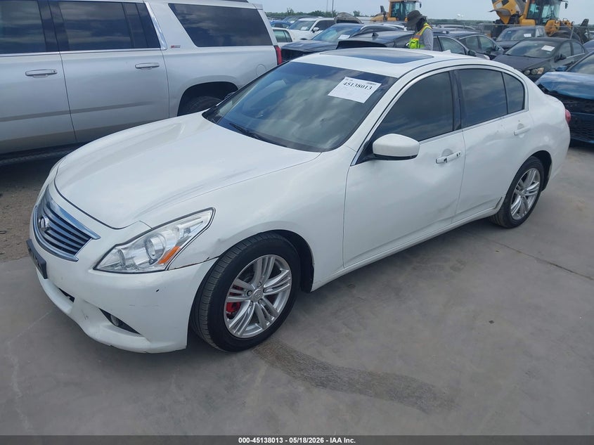 2013 Infiniti G VIN JN1CV6AR9DM358410 IAAI salvage auction — LEFT & RIGHT, Salvage (Texas), sold $1,200 on 2026-07-14 (photo 2)