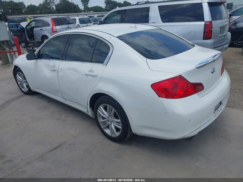 2013 Infiniti G VIN JN1CV6AR9DM358410 IAAI salvage auction — LEFT & RIGHT, Salvage (Texas), sold $1,200 on 2026-07-14 (photo 3)