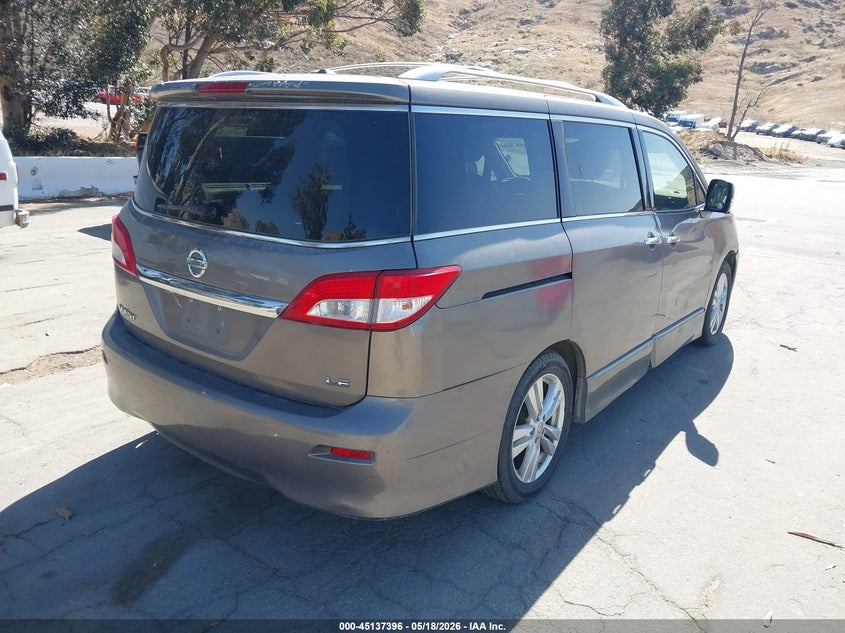 2014 Nissan Quest VIN JN8AE2KP2E9100605 IAAI salvage auction — NORMAL WEAR, Clear - Dealer Only (California), sold $400 on 2026-07-14 (photo 4)