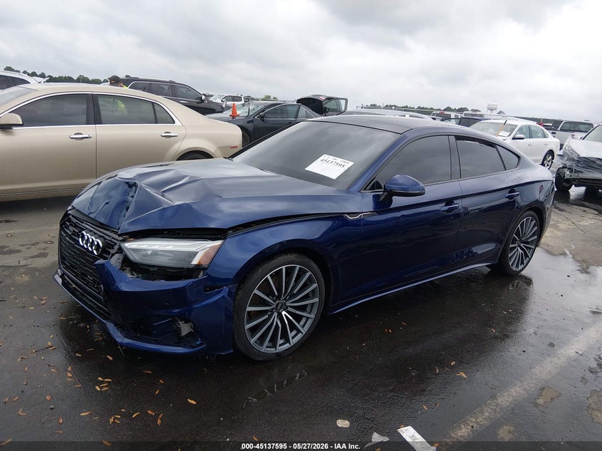 2022 Audi A5 VIN WAUCBCF52NA005887 IAAI salvage auction — FRONT END, Salvage Title, sold $7,200 on 2026-08-21 (photo 2)