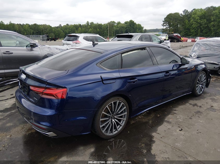 2022 Audi A5 VIN WAUCBCF52NA005887 IAAI salvage auction — FRONT END, Salvage Title, sold $7,200 on 2026-08-21 (photo 4)