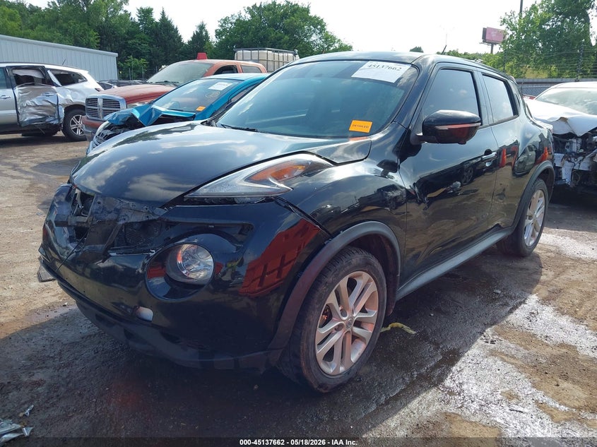 2015 Nissan Juke VIN JN8AF5MR8FT504137 IAAI salvage auction — FRONT END, Clear (Oklahoma), sold $350 on 2026-07-29 (photo 2)