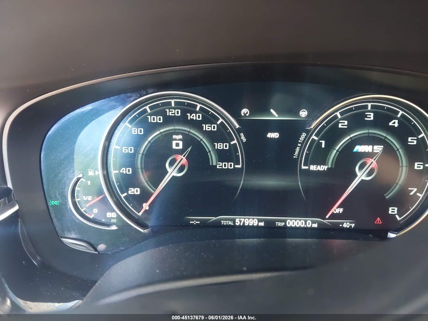 2018 BMW M5 VIN WBSJF0C57JB282016 IAAI salvage auction — FRONT & REAR, Salvage Title, sold $8,300 on 2026-08-25 (photo 7)
