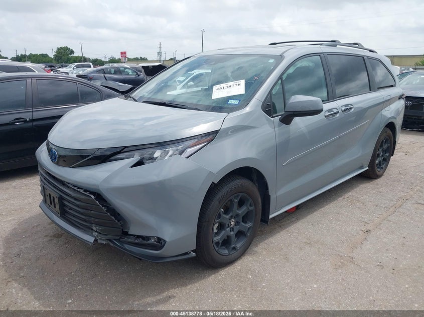 2025 Toyota Sienna VIN 5TDCSKFC8SS222399 IAAI salvage auction — FRONT END, Original (Texas), sold $26,675 on 2026-07-08 (photo 2)
