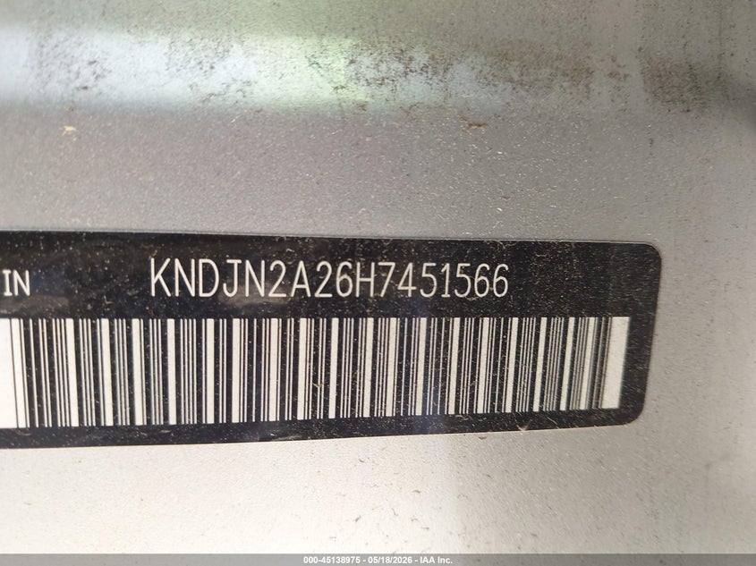 2017 Kia Soul VIN KNDJN2A26H7451566 IAAI salvage auction — FRONT END, Salvage (North Carolina), sold $975 on 2026-07-13 (photo 9)