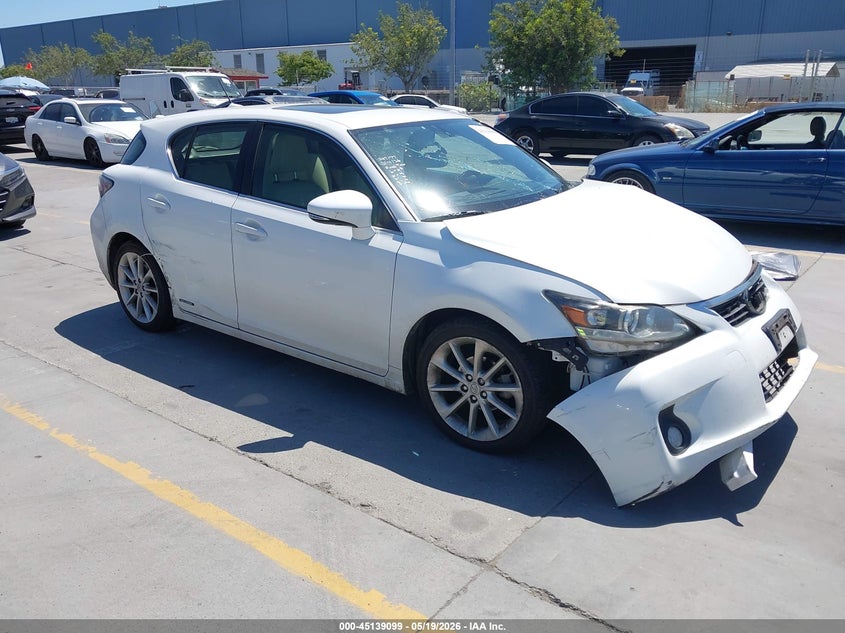 2013 Lexus Ct VIN JTHKD5BH9D2172873 IAAI salvage auction — FRONT END, Salvage (California), sold $2,400 on 2026-07-12 (photo 1)